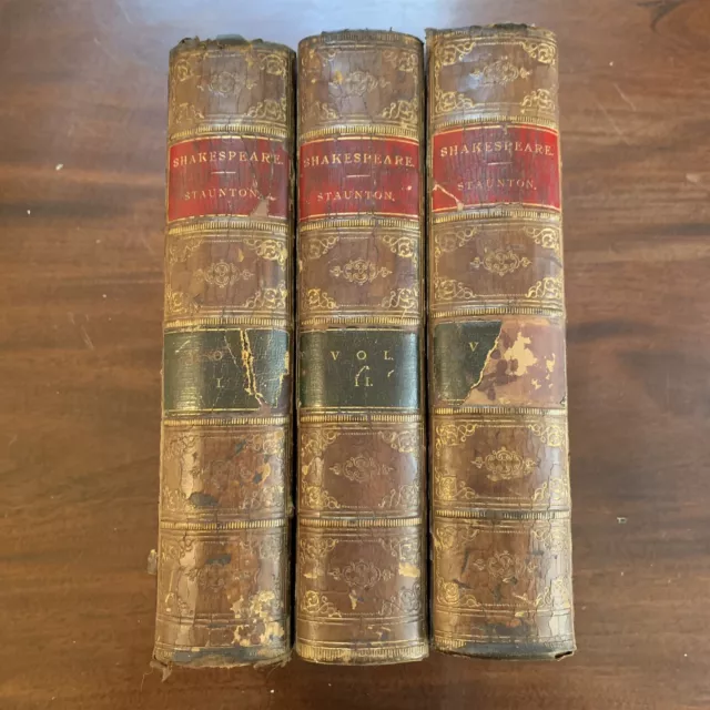 1860 3 Vol Set The Works of Shakespeare Edited by Howard Staunton John Gilbert