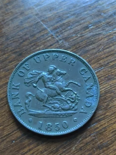 1850 Bank Of Upper Canada One Half Penny