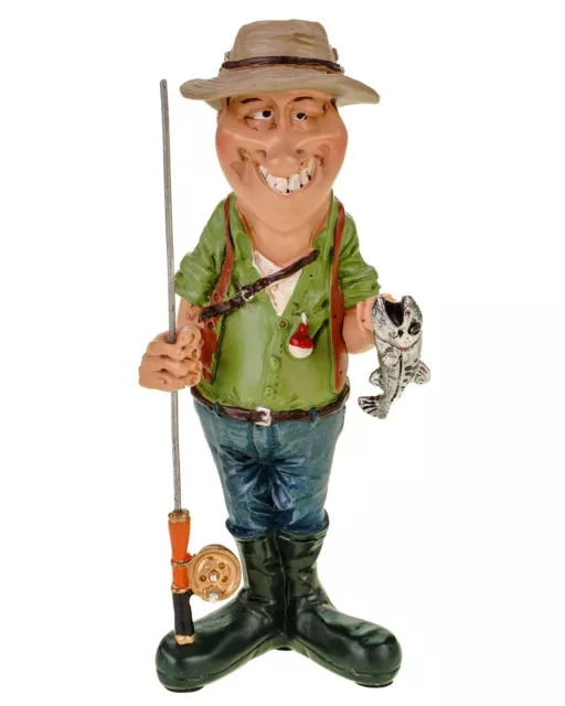 Funny Life by Vogler Figur Angler mit Angel 17 cm angeln Fisch Fische Karikatur