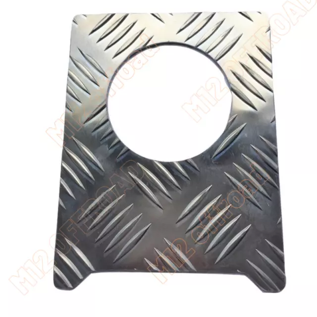 Fuel Cap Surround (Large) 2mm Chequer Plate Natural Defender 90/110