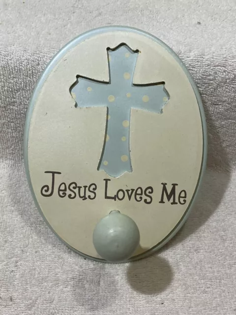 Jesus Loves Me Wooden Wall Hook