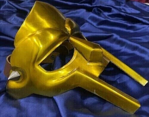 Gold Finish MF Doom Medieval  Gladiator Face Mask Mad-villain Forged gift