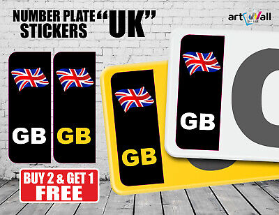 UK CAR NUMBER PLATE STICKER WAVY UNION JACK FLAG GB - Vinyl Car Stickers