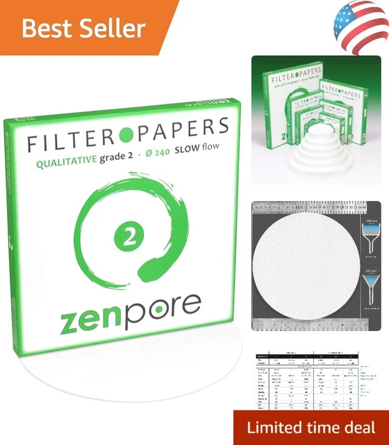 100 Lab Filter Paper Discs - Grade 2 Premium - High Retention - Slow Flow