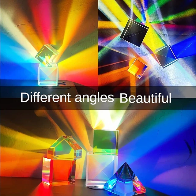 2pcs 20mm RGB X Prism Cross Dichroic Glass Lens - Physics Teaching, Rainbow Effect