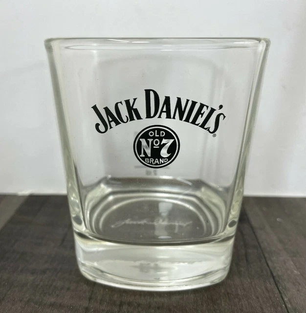 Jack Daniels Old No 7 Square Sipin' Whiskey Glass Embossed Base Authentic