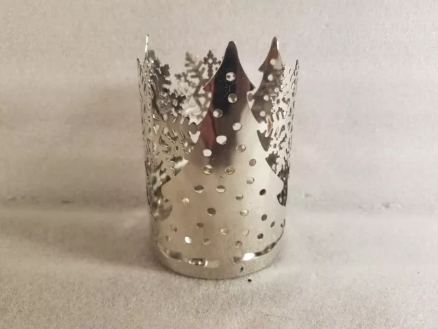 Slatkin Bath & Body Works Metal Sleeve For 4 Oz Candle Holder Christmas Tree