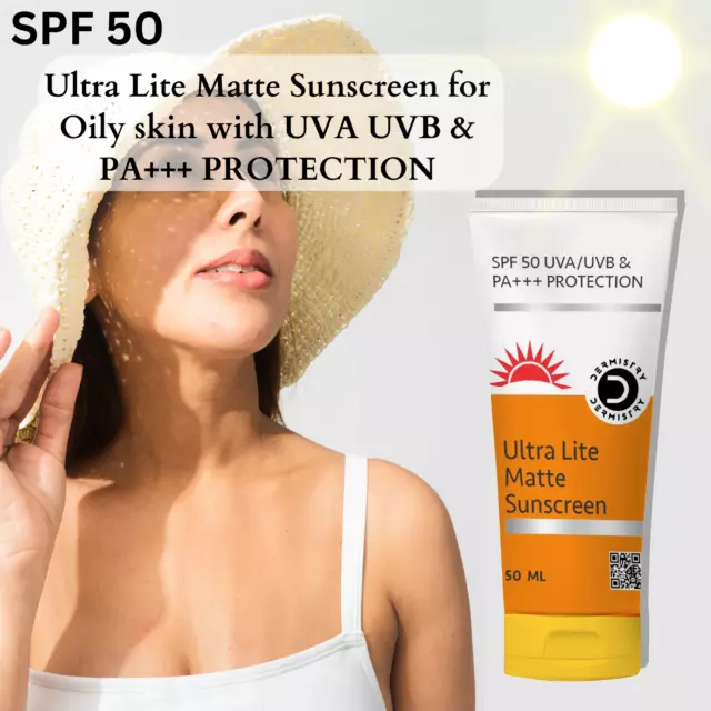 Protector solar mate Ultra Lite Piel grasa SPF 50 UVA UVB PA+++ Protección...