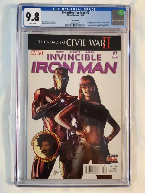 Invincible Iron Man #7 Third Printing CGC 9.8 NM/M Marvel Comics 1st App Riri 