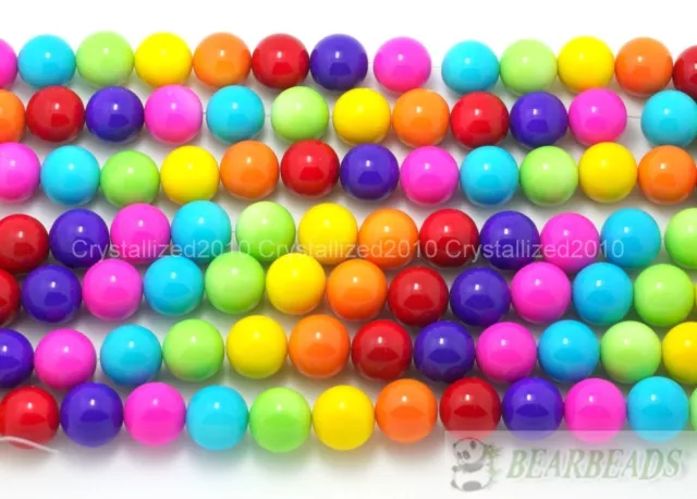 Mixed Czech Opaque Coated Glass Pearl Round Beads 6mm 8mm 10mm 12mm 14mm 16"