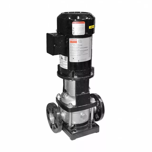 Dayton 5UWK6 Vertical Multi-Stage Booster Pump, 230/460V, Stainless Steel