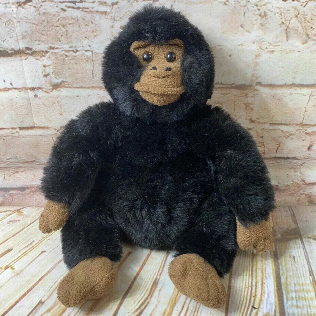 TOYS R US Animal Alley Plush Stuffed Toy Black Brown Monkey Gorilla Ape