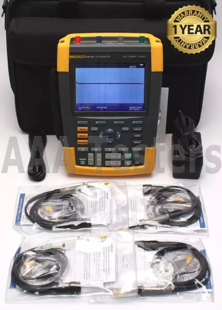 Fluke 190-204 Scopemeter 2.5GS/S 4 Canale 200MHz Oscilloscopio 190 204