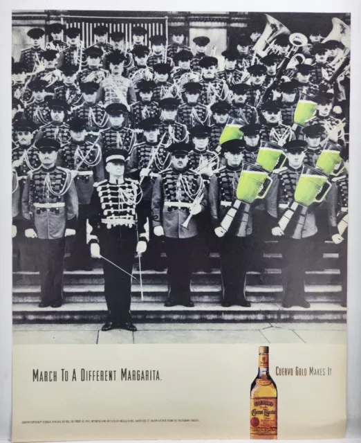 1990 Jose Cuervo Especial Band Humor Holding Giant Blenders Margarita Print Ad