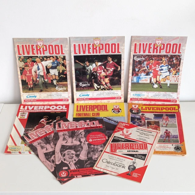 LIVERPOOL FC FOOTBALL Programmes, Vintage 1980s 1990s, Bundle, Job