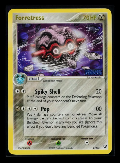 Pokemon Card - Forretress - EX Unseen Forces 6/115 Reverse Holo Rare STAMPED