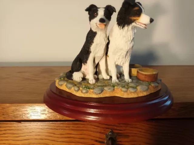 Border Fine Arts "The New Dog". Two Border Collies. Model No. A0601