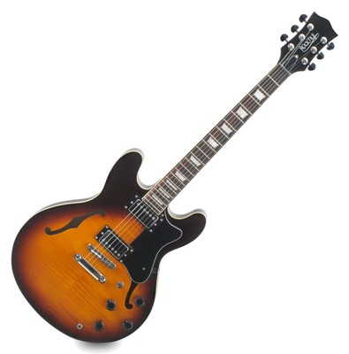Rocktile Chitarra Elettrica Semi Acustica 22 Tasti Vintage Semi Acustica Cavo Sunburst 