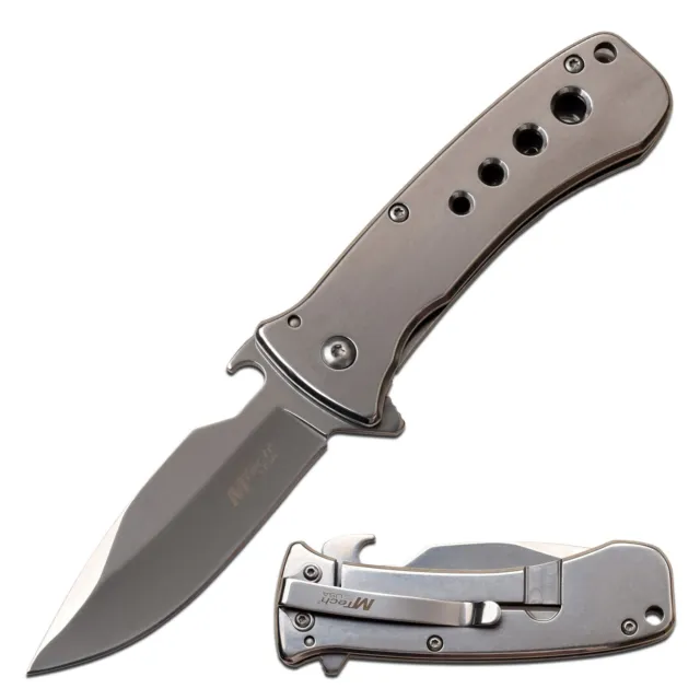 MTECH USA MT-A1093M SPRING ASSISTED KNIFE Silver Color