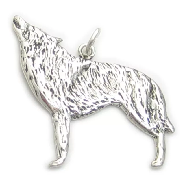 Wolf sterling silver charm pendant .925 x 1 Wolves charms