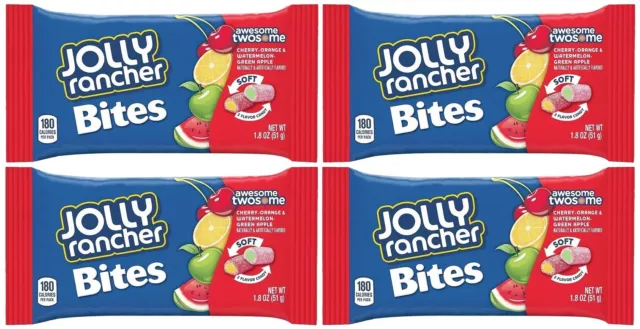 4x Jolly Rancher Bites Awesome Twosome Soft Candy 51g American Sweets