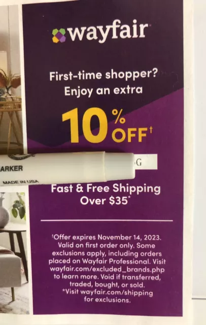 Wayfair First Time Shopper 10% OFF First Order Only Coupon Exp 11