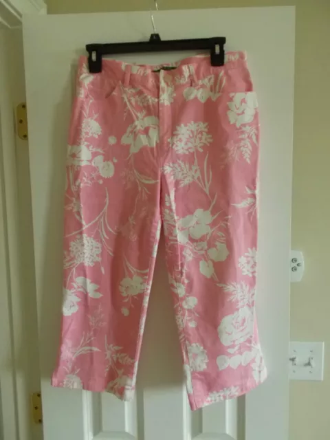 Lauren Ralph Lauren Size 8  Pink Floral Capri