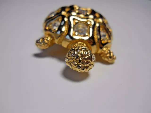 Broche tortue tortue tortue tortue tortue tortue signée logo Swarovski® 1,5" 3