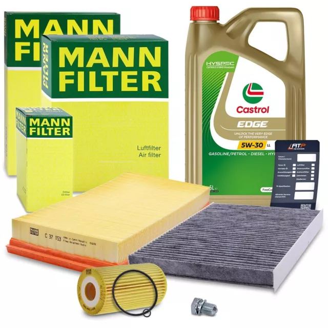 Mann-Filter Kit Tagliando Filtro Aria+Olio+Abitacololo+5L Castrol 5W-30 32687935