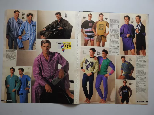 1991 Mens Underwear Briefs Jeggings Pajamas 8 Pages Catalog Magazine Print Ads