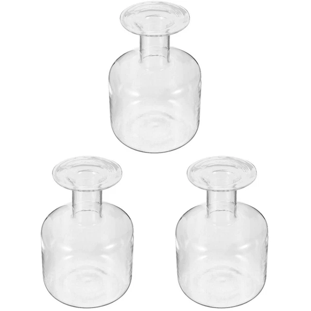 3 piezas botella de vidrio floral arreglo floral hidropónico botella vidrio transparente