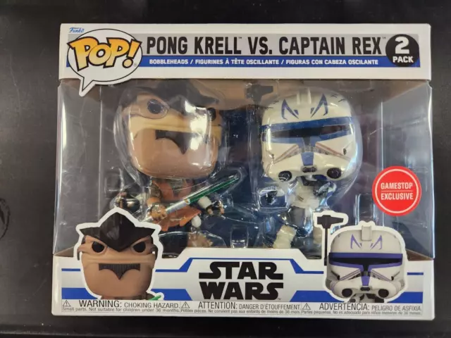 Funko pop Star Wars GameStop Pong Krell Captain Rex 2 Pack