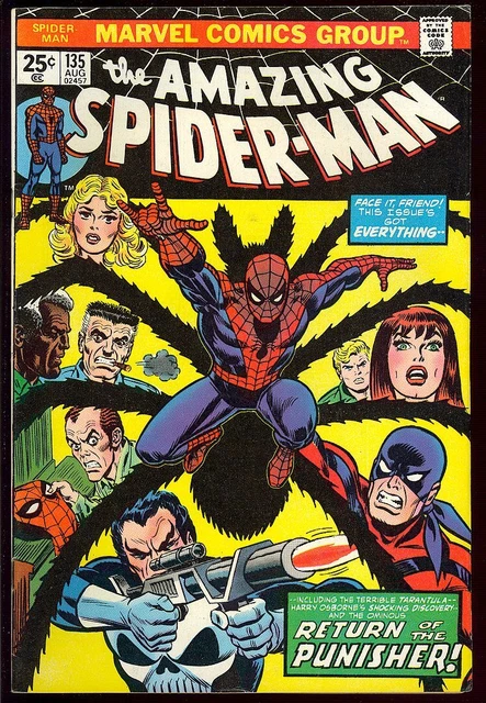 Amazing Spider-Man #135 High Grade 2nd App. Punisher Marvel Comic 1974 VF-