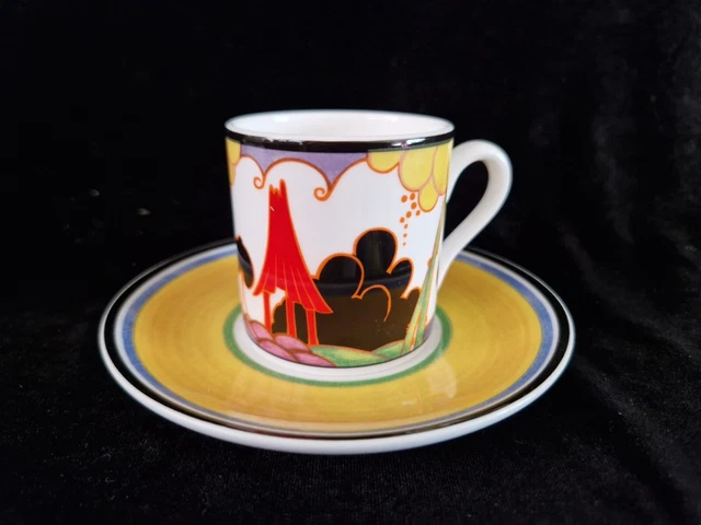 Ltd. Ed. Wedgwood / Clarice Cliff Café Chic Coffee Cup & Saucer "Summerhouse"