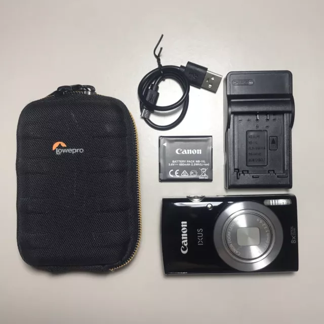 Canon IXUS 177 Compact Digital Camera 12MP  + Charger, Battery, Lowepro case VGC
