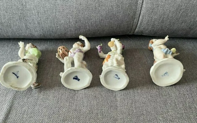 Rare Set of 4 Capodimonte Four Season Cherub Figurines 2