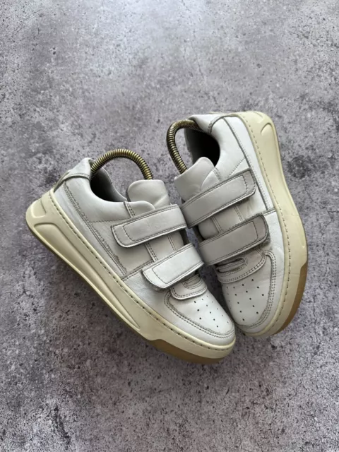 Acne Studios Perey Face Strap White Leather Sneakers Women’s Size 36