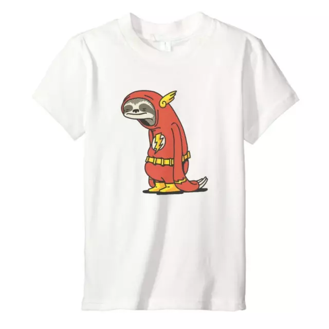 Sloth Flash - Childrens Toddler Kids T-Shirt - 2-11 Years Funny Superhero Animal
