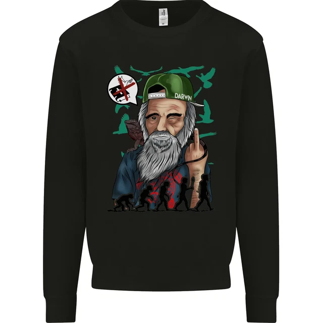 Charles Darwin Evolution Atheist Atheism Mens Sweatshirt Jumper