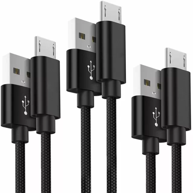 Câble Micro USB 1m 2m Rapide 2.4A Chargeur pour Samsung S7/Edge/S6/J3 J5 J6 Lot3