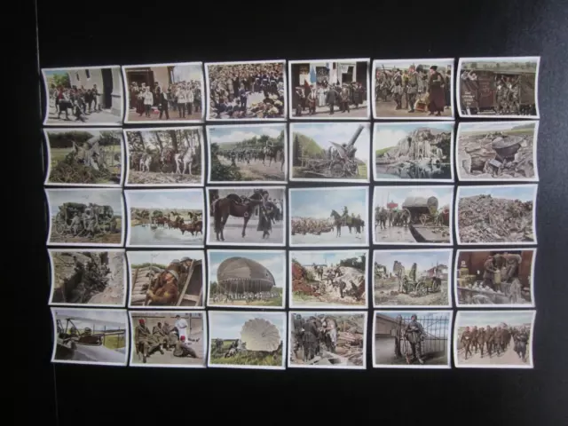 30 color German cigarette cards of World War 1 action, issued in 1937