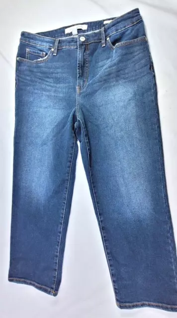 Vintage America Jeans Womens 12/31 Crop Stonewash Blue Denim High Rise Straight