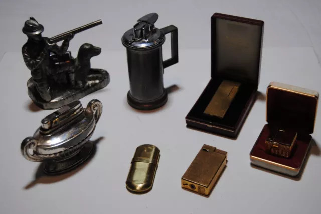 Briquet Lot De Table Chasseur Boite Ronson Silver Match