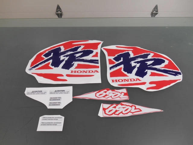 1991 Honda XR600R Tank Graphics Kit – 2pc Gloss Decals, MX Style (Unbranded)