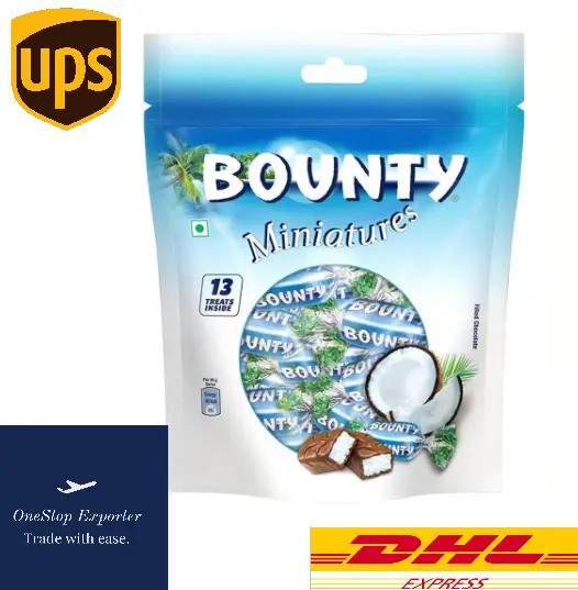 Paquete de chocolate Bounty Coconut Miniatures 130gm (Paquete de 2) DHL EXPRESS