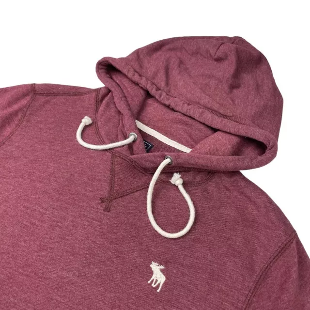 Abercrombie & Fitch Men's Pullover Hoodie Sweatshirt Burgundy • Small