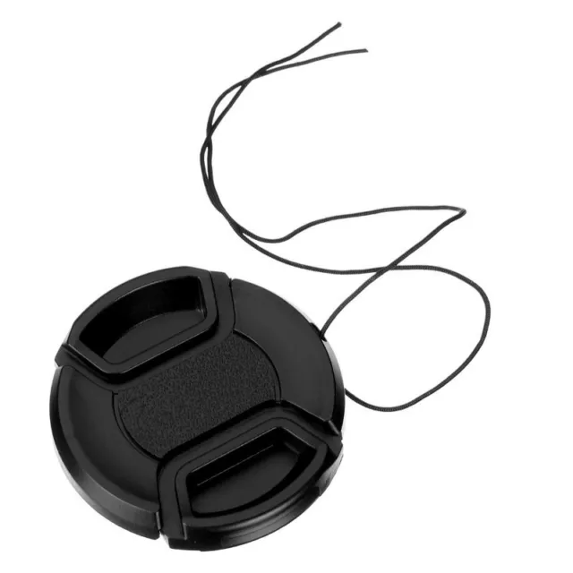 72mm Center-Pinch Snap-on Front Lens Cap Cover with Cord for Nikon Canon Camera 2