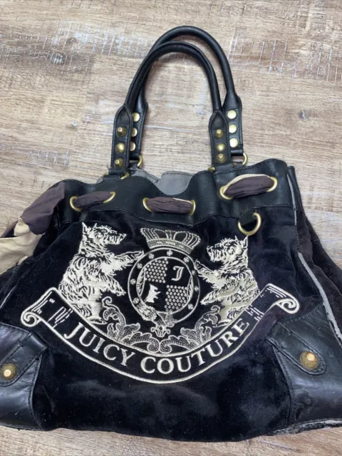 Juicy Couture Black Patent Leather Monogram Crossbody Shoulder Hand Carry  Purse | eBay