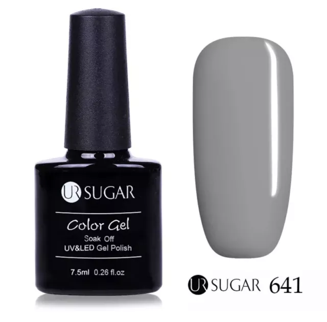 💅🏼 Esmalte Permanente UR SUGAR GEL POLISH SOAK OFF Oferta Color Gris 7,5ml 🌪