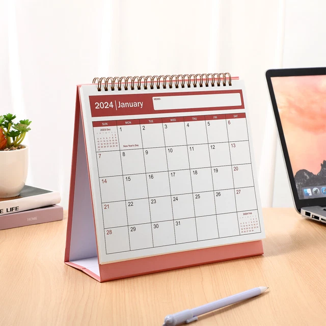 2024 CALENDAR (PINK) Paper Office Desk 2024-2025 Large 22x17 £16.15